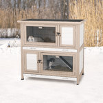 natura small animal hutch with insulation, 116 × 113 × 65 cm, grey