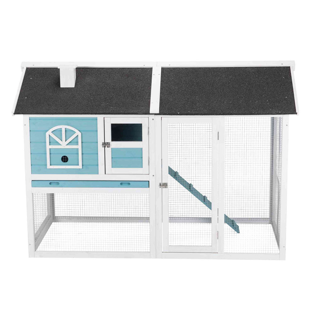 natura small animal hutch, 2 storeys, 156 × 110 × 80 cm, blue/white