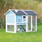 natura small animal hutch, 2 storeys, 156 × 110 × 80 cm, blue/white