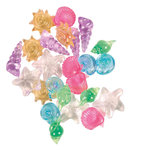 24 Conchas moluscos cristal Multicolor