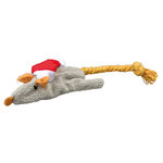 8 Xmas Mice/Squirrels, plush, on cards, 14–17 cm