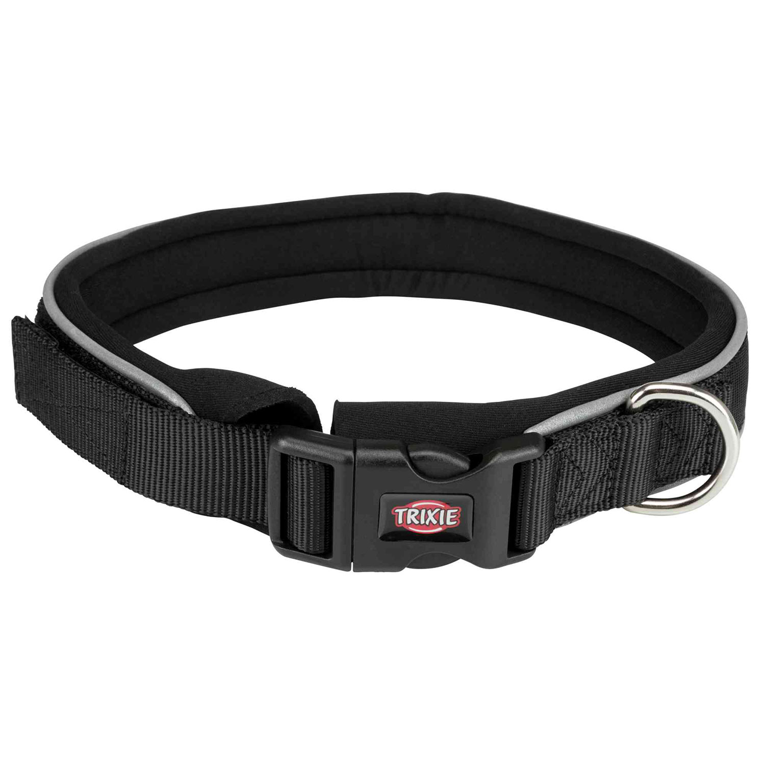 Surrey danza traqueteo Premium collar, neoprene padded, M: 35–40 cm/25 mm, black - TRIXIE