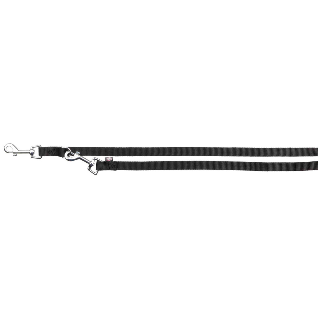 Classic adjustable leash, XS–S: 2.00 m/15 mm, black