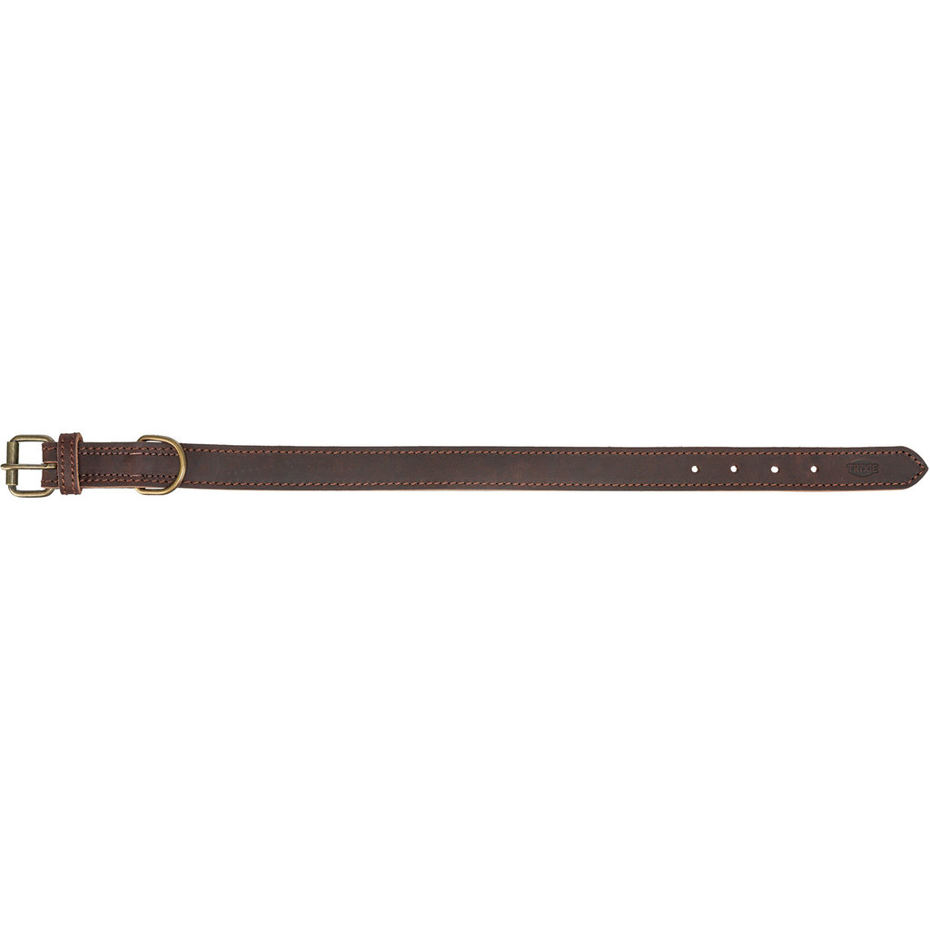 Collar piel Rustic, XS–S: 27–34 cm/18 mm, Marrón Oscuro