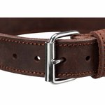 Rustic fatleather collar, XS–S: 27–34 cm/18 mm, dark brown