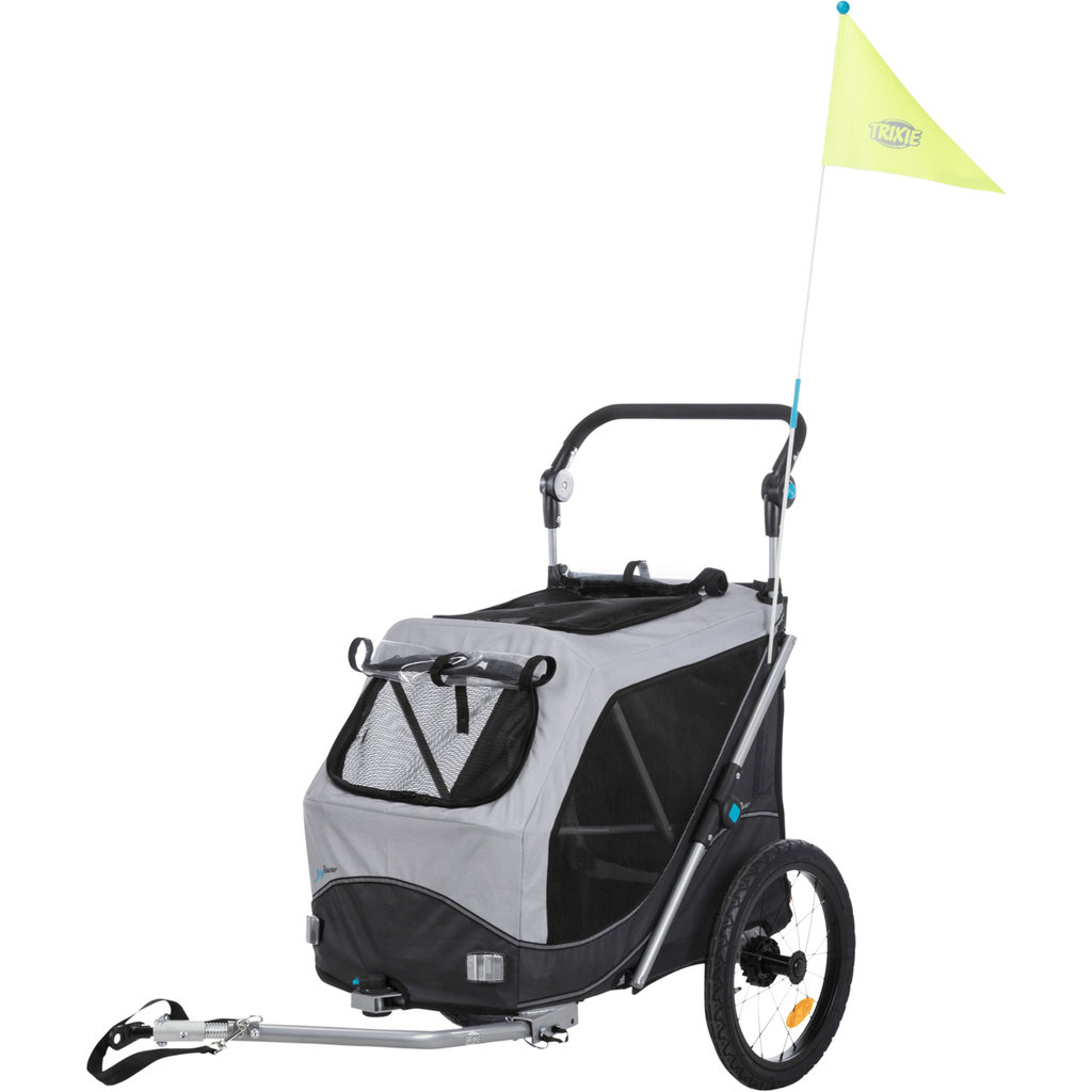 Remolque Bici, Plegado Rápido, M: 63×95×90/132 cm, Gris