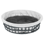 Cesta Feira, Hilado de Papel, ø45 cm, Gris oscuro-Natural