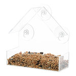 Comedero Pájaros para ventana, 225 ml/15 × 15 × 6 cm, transparente