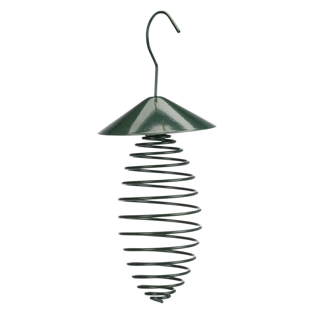 Comedero para Bolas de Grasa con tejado, 10 × 25 cm