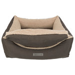 Cama Vital Bendson, 115 × 105 cm, marrón oscuro/beige