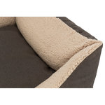 Cama Vital Bendson, 115 × 105 cm, marrón oscuro/beige