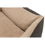 Cama Vital Bendson, 115 × 105 cm, marrón oscuro/beige