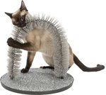 Massage and fur care arch, cat, 36 × 33 cm, grey