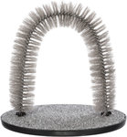 Massage and fur care arch, cat, 36 × 33 cm, grey