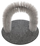 Massage and fur care arch, cat, 36 × 33 cm, grey