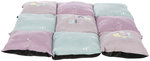 Junior patchwork lying mat, 60 × 60 cm, light lilac/mint/pink