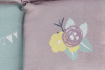 Junior patchwork lying mat, 60 × 60 cm, light lilac/mint/pink