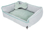 Junior bed, square, 50 × 40 cm, grey/mint