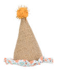 Pequeño sombrero, yute/tela, 9 cm