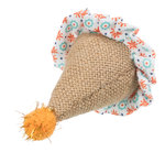 Pequeño sombrero, yute/tela, 9 cm