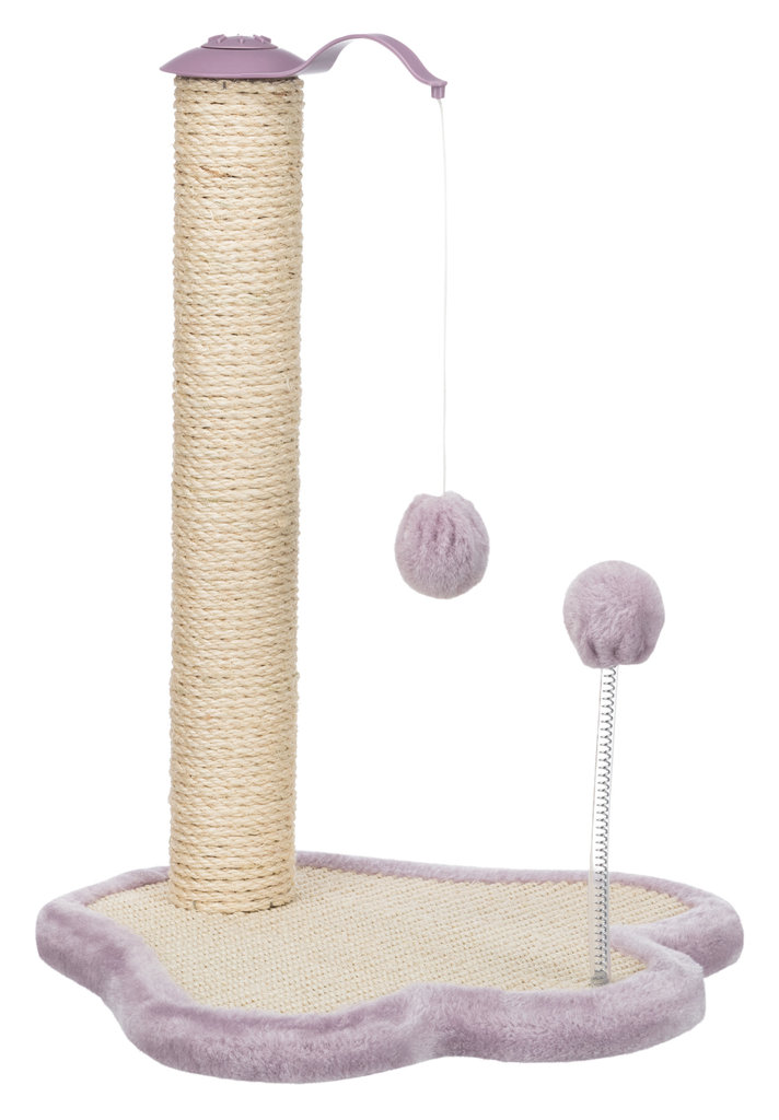 Junior scratching paw with post, 40 × 50 × 38 cm, light lilac/natural