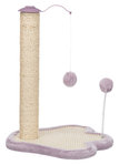 Junior scratching paw with post, 40 × 50 × 38 cm, light lilac/natural