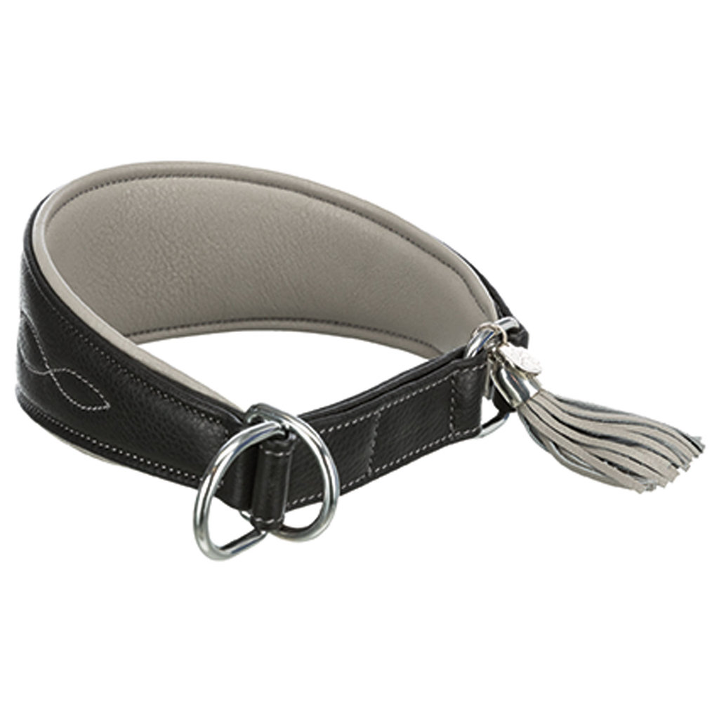 Collar Active Comfort para Galgos, S–M: 33–42 cm/60 mm, Negro/Gris