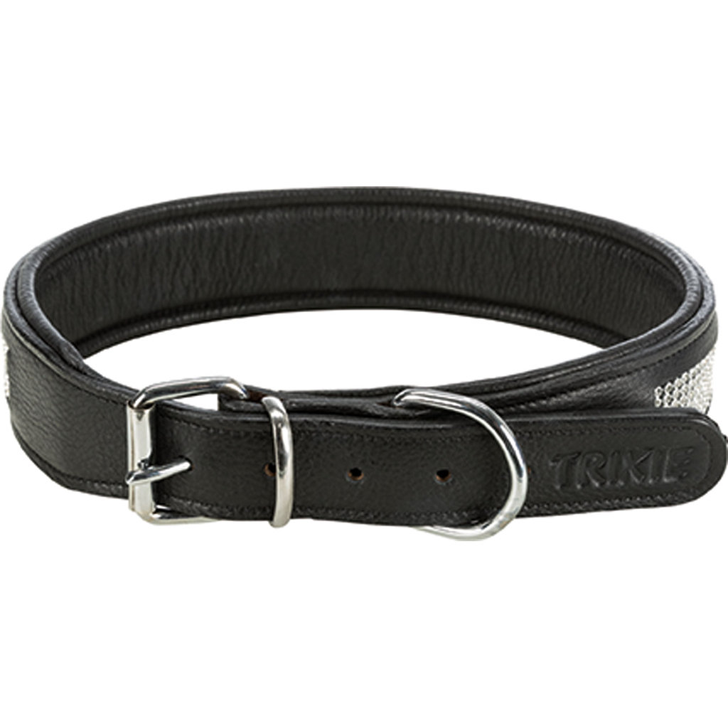 Active Comfort collar with rhine stones, L–XL: 57–66 cm/30 mm, black