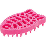 Massage brush, silicone, cat, 7 × 11 cm, pink