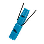 Double tone whistle, plastic, 7.5 cm