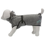 Bata de baño para perros, tela de rizo, XL: 75 cm, Gris