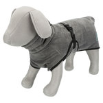 Bata de baño para perros, tela de rizo, XL: 75 cm, Gris