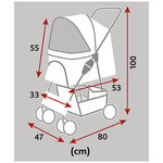 Buggy, 47 × 100 × 80 cm, 4.9 kg, grey