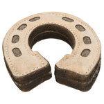 Herradura, cuero/lana, 15 cm