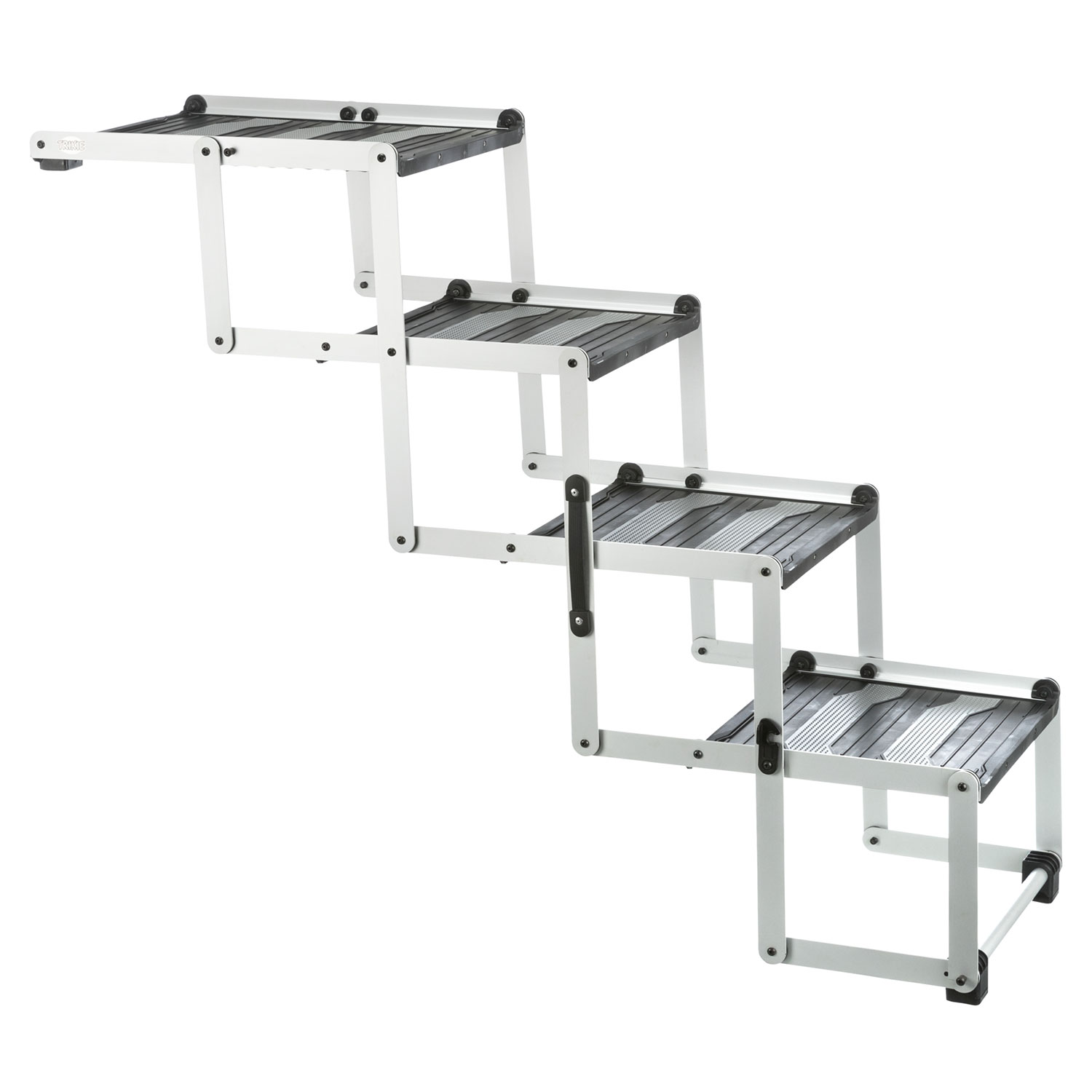4-step folding steps, aluminium/plastic/TPR, width: 37 cm/height: up to ...