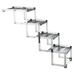 Escalera plegable 4 pasos, Aluminio/Plástico/TPR, 37 cm x hasta 70 cm x hasta 160 cm