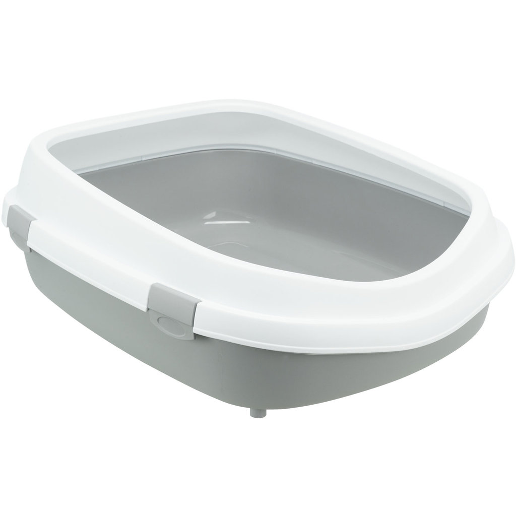 Primo XXL cat litter tray with rim, 56 × 25 × 71 cm, grey/white