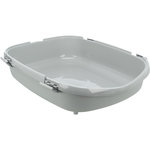 Bandeja Higiénica para gato Primo XXL con borde, 56 × 25 × 71 cm, Gris/Blanco