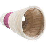 Playing tunnel XXL, plush, ø 35 × 115 cm, beige/fuchsia