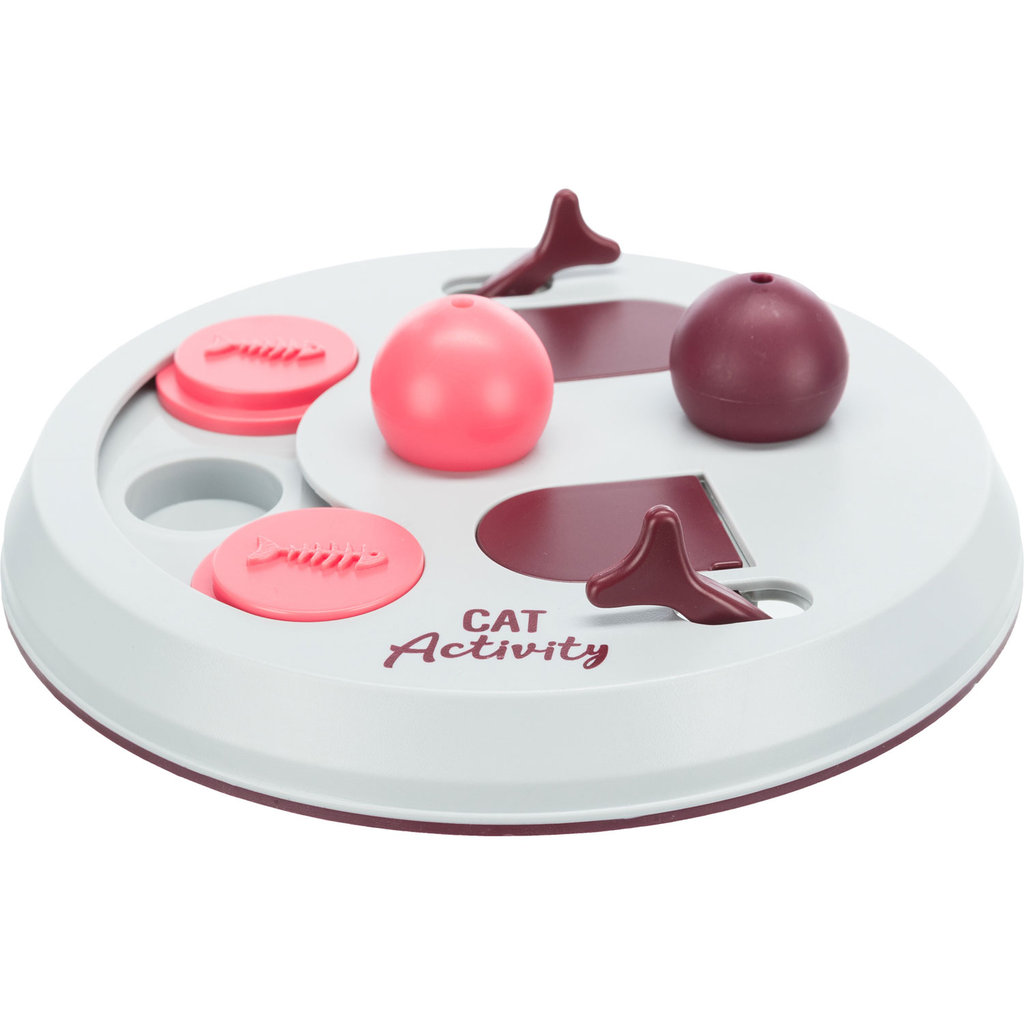 Cat Activity Flip Board strategy game, ø 23 cm, berry/pink/light grey