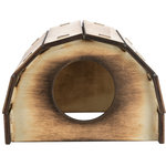 Mikkel wooden house, flamed, 13 × 9 × 12 cm