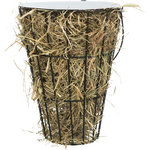 Porta Heno, colgante, con tapa, Metal, 21 cm