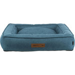 Vital Cama Tonio, cuadrado, 80 × 60 cm, Azul petróleo/Blanco-Gris
