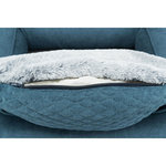 Vital Cama Tonio, cuadrado, 80 × 60 cm, Azul petróleo/Blanco-Gris