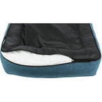 Vital Cama Tonio, cuadrado, 80 × 60 cm, Azul petróleo/Blanco-Gris