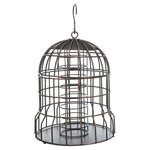 Fat ball feeder with protective grid, metal, ø 20 × 25 cm, black/bronze
