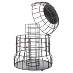 Fat ball feeder with protective grid, metal, ø 20 × 25 cm, black/bronze