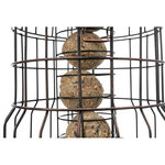 Fat ball feeder with protective grid, metal, ø 20 × 25 cm, black/bronze
