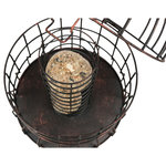 Fat ball feeder with protective grid, metal, ø 20 × 25 cm, black/bronze
