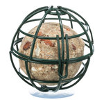 Fat ball feeder for window pane, metal, ø 7 cm, dark green